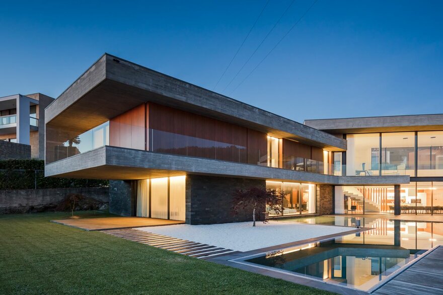 V Shaped Concrete House In Braga With Extensive City Views