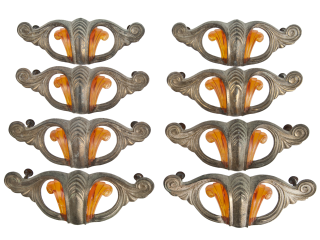 Vintage Art Deco Brass And Bakelite Drawer Pulls
